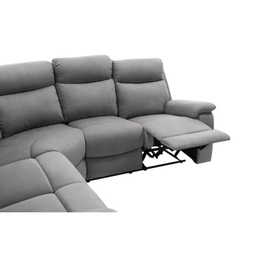 Canapé d'Angle de Relaxation OSCAR 5 places en Microfibre - Gris